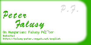 peter falusy business card